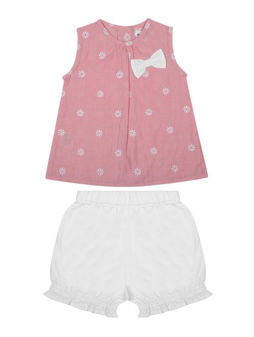 girls printed round neck twin set - 19302524 - Very Small Image - 1