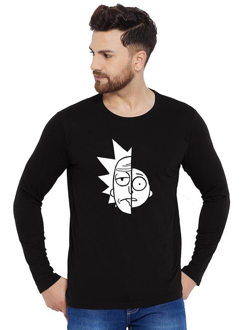 men round neck front printed t-shirt - 19302600 - Very Small Image - 1