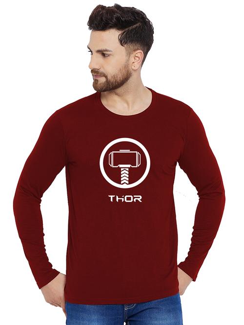 maroon printed regular t-shirt - 19302629 - Very Small Image - 1