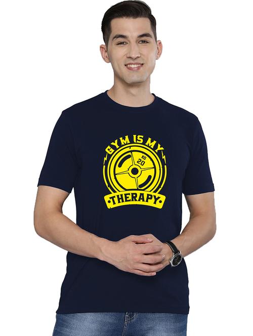 men front print round neck t-shirt - 19303255 - Very Small Image - 1