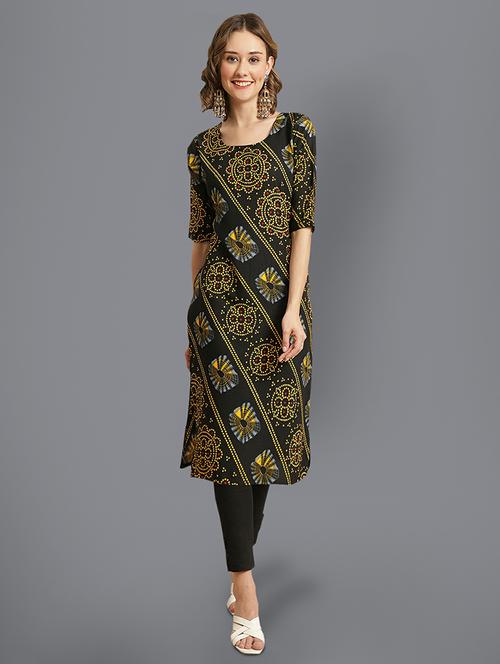printed straight kurta  - 19305232 - Very Small Image - 1
