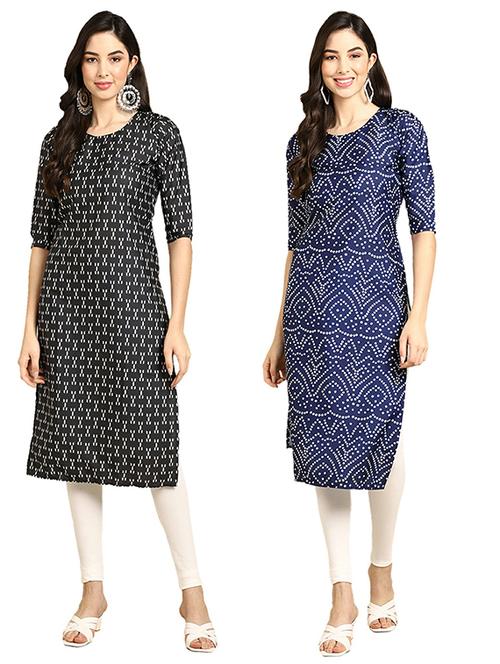 pack of 2 printed straight kurta - 19305320 - Very Small Image - 1