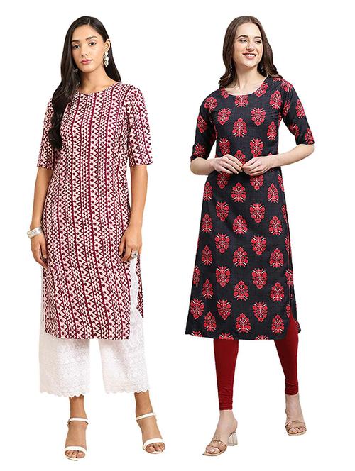 pack of 2 printed straight kurta - 19306168 - Very Small Image - 1