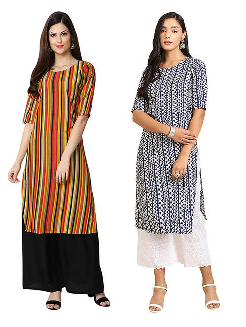 pack of 2 printed straight kurta - 19306414 - Very Small Image - 1