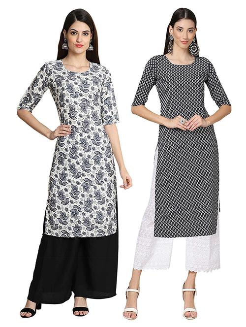 pack of 2 multi colored printed straight kurta - 19306994 - Very Small Image - 1