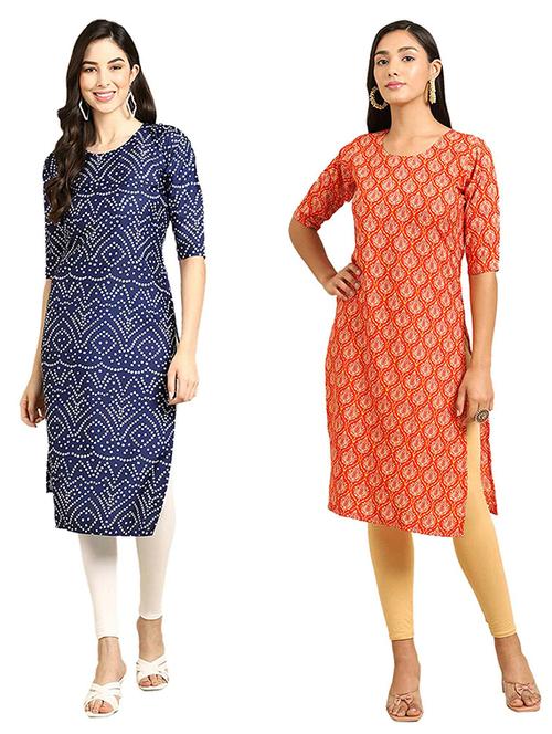 pack of 2 printed straight kurta - 19307251 - Very Small Image - 1