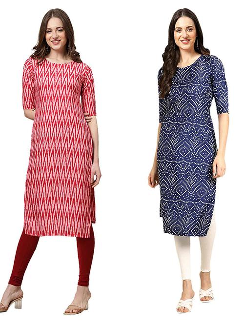 pack off 2 printed straight kurta - 19307515 - Very Small Image - 1