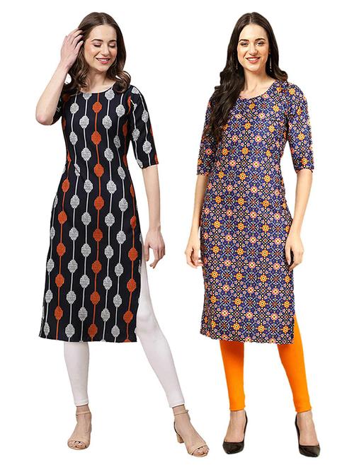 pack off 2 printed straight kurta - 19307520 - Very Small Image - 1