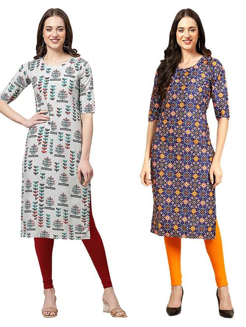 pack off 2 printed straight kurta - 19307550 - Very Small Image - 1