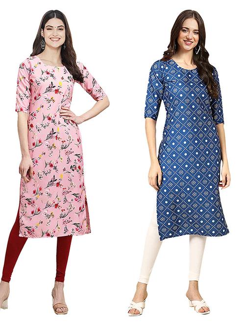 pack of 2 printed straight kurta - 19307940 - Very Small Image - 1