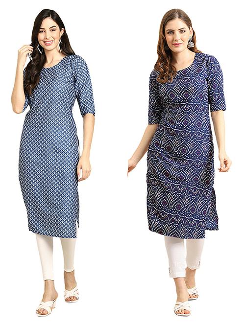 pack of 2 printed straight kurta - 19308066 - Very Small Image - 1