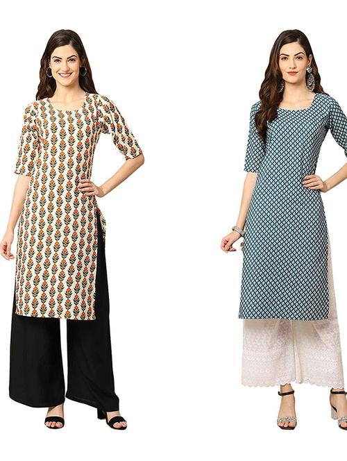 pack of 2 printed straight kurta - 19308140 - Very Small Image - 1