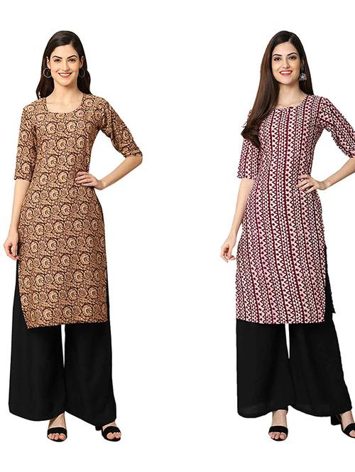 pack of 2 printed straight kurta - 19308235 - Very Small Image - 1