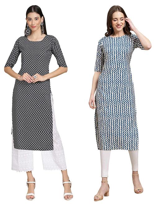 pack of 2 printed straight kurta - 19308325 - Very Small Image - 1