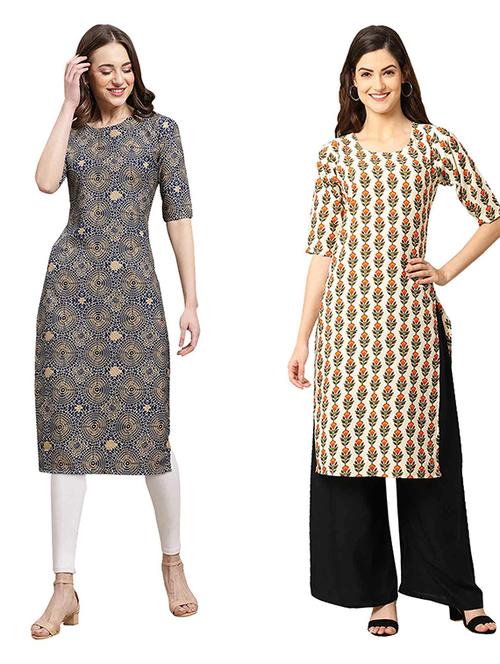 pack of 2 printed straight kurta - 19308449 - Very Small Image - 1