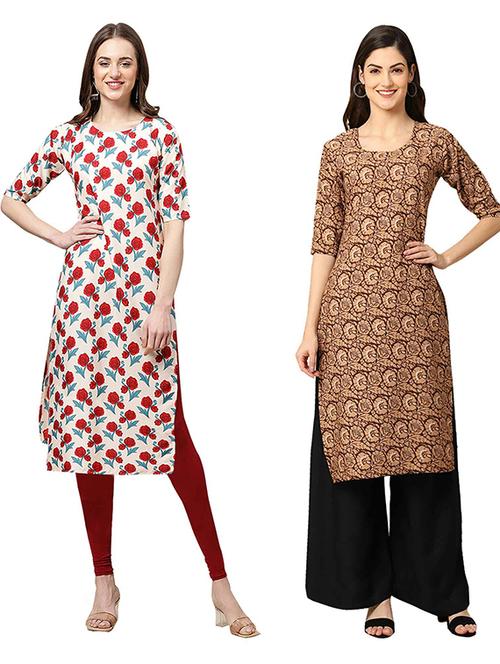 pack of 2 printed straight kurta - 19308454 - Very Small Image - 1