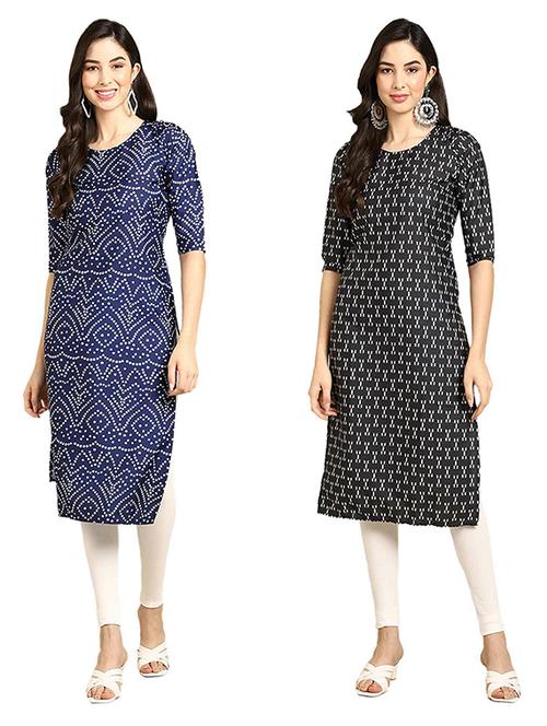 pack of 2 printed straight kurta - 19308549 - Very Small Image - 1