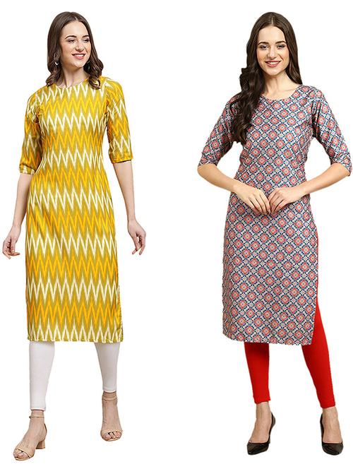 pack of 2 printed straight kurta - 19308688 - Very Small Image - 1
