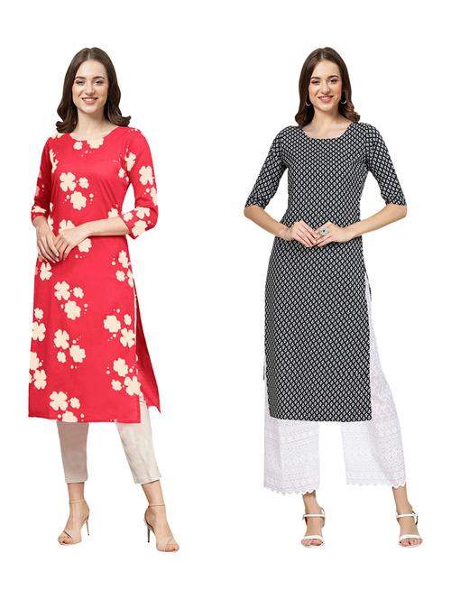 pack of 2 printed straight kurta - 19309027 - Very Small Image - 1