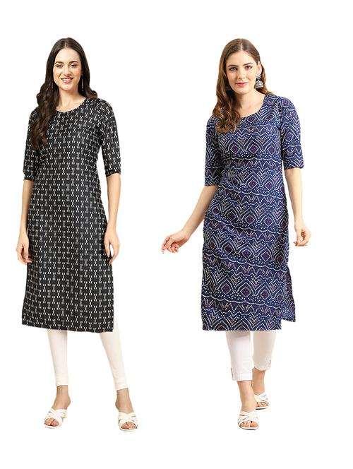 pack of 2 printed straight kurta - 19309358 - Very Small Image - 1