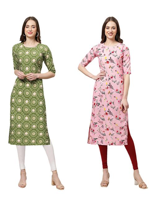 pack of 2 printed straight kurta - 19309449 - Very Small Image - 1