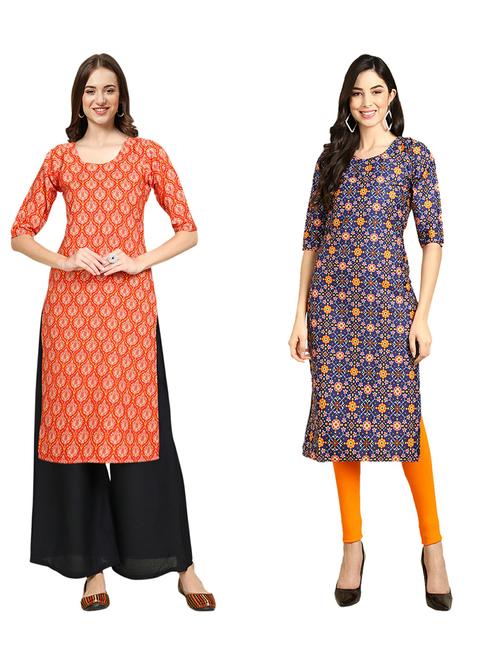 pack of 2 printed straight kurta - 19310126 - Very Small Image - 1