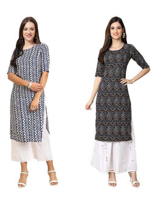 pack of 2 printed straight kurta - 19310483 - Very Small Image - 1