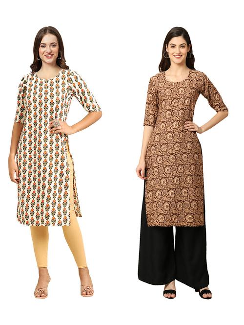 pack of 2 printed straight kurta - 19310507 - Very Small Image - 1