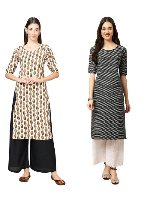 pack of 2 printed straight kurta - 19310601 - Very Small Image - 1