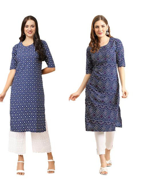 pack of 2 printed straight kurta - 19310701 - Very Small Image - 1