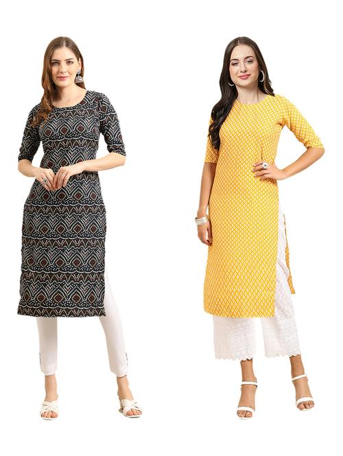 pack of 2 printed straight kurta - 19310724 - Very Small Image - 1