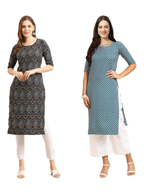 pack of 2 printed straight kurta - 19310725 - Very Small Image - 1