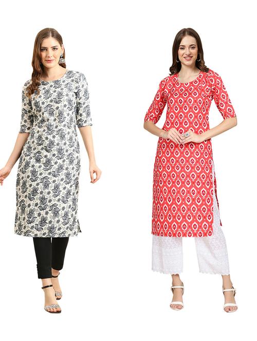 pack of 2 printed straight kurta - 19310787 - Very Small Image - 1