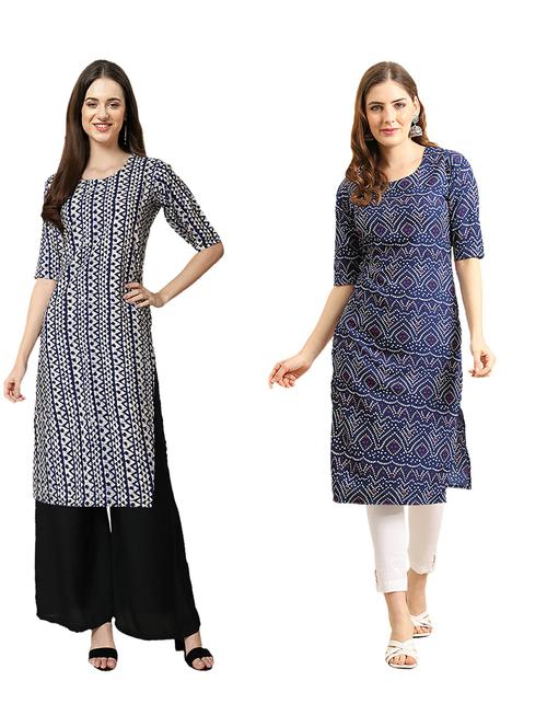 pack of 2 printed straight kurta - 19310826 - Very Small Image - 1