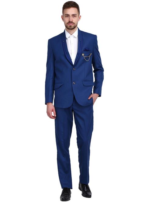 solids polyester single breasted suits - 19313469 - Very Small Image - 1