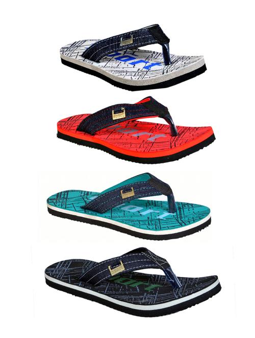 mens pack of 4 printed flip flop - 19313518 - Very Small Image - 1