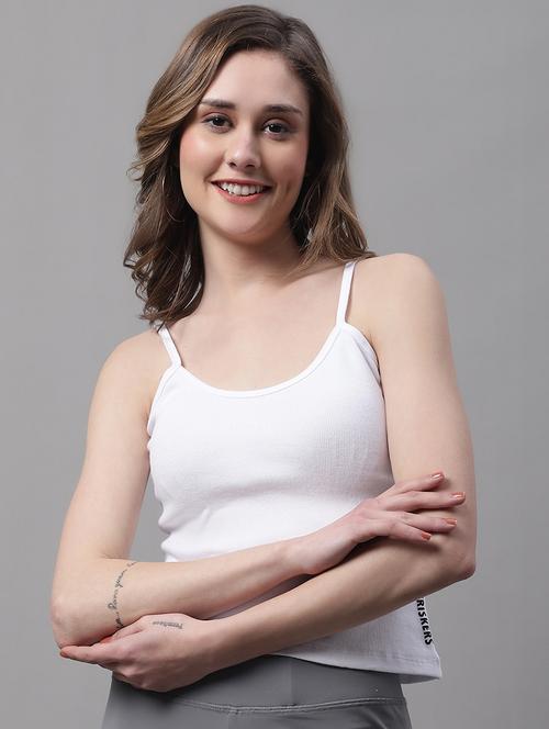 women's white shoulder strap top - 19313775 - Very Small Image - 1