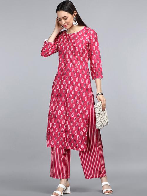 pink kurta palazzo  set - 19314187 - Very Small Image - 1