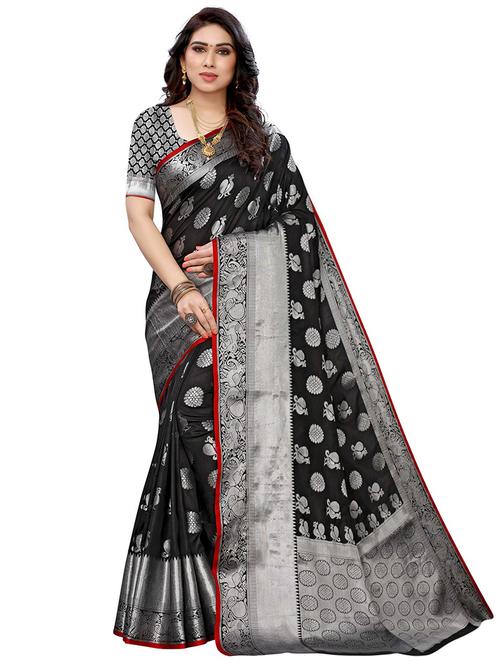 self design kanjivaram saree with blouse - 19314856 - Very Small Image - 1