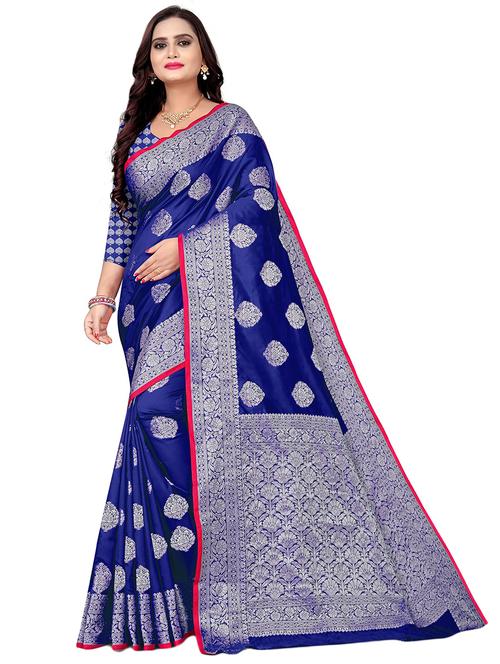 self design kanjivaram saree with blouse - 19314870 - Very Small Image - 1