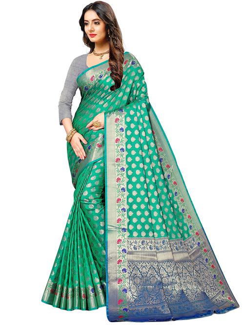 self design kanjivaram saree with blouse - 19315046 - Very Small Image - 1