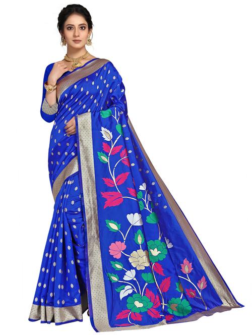 self design kanjivaram saree with blouse - 19315067 - Very Small Image - 1