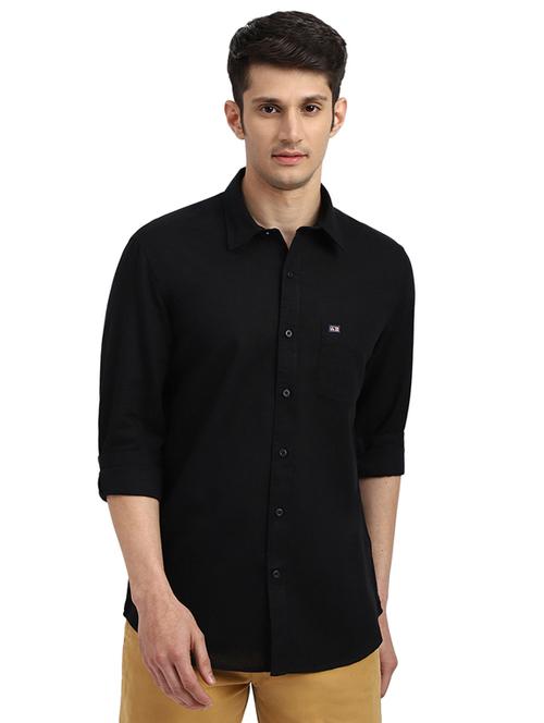 black cotton casual shirt - 19323223 - Very Small Image - 1