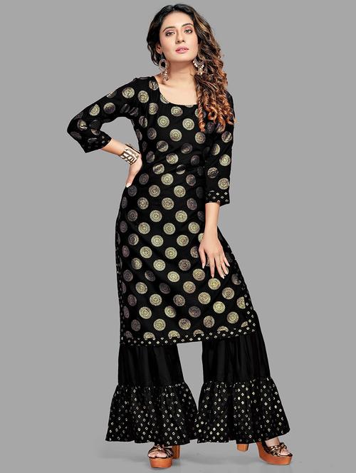 printed kurta sharara set - 19323339 - Very Small Image - 1