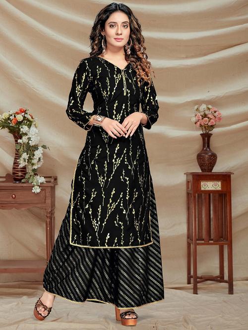 printed kurta palazzo set - 19323342 - Very Small Image - 1