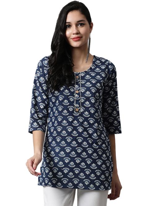 women three quarter sleeves straight kurti - 19326051 - Very Small Image - 1