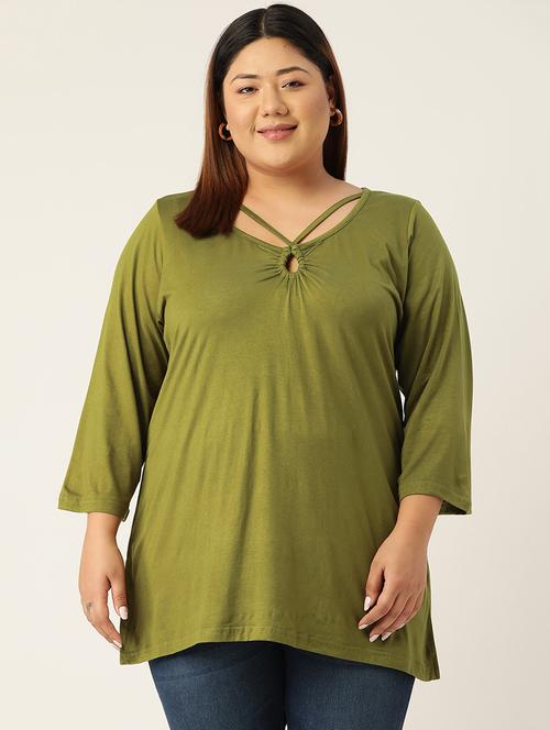 women's a line round neck top - 19326123 - Very Small Image - 1