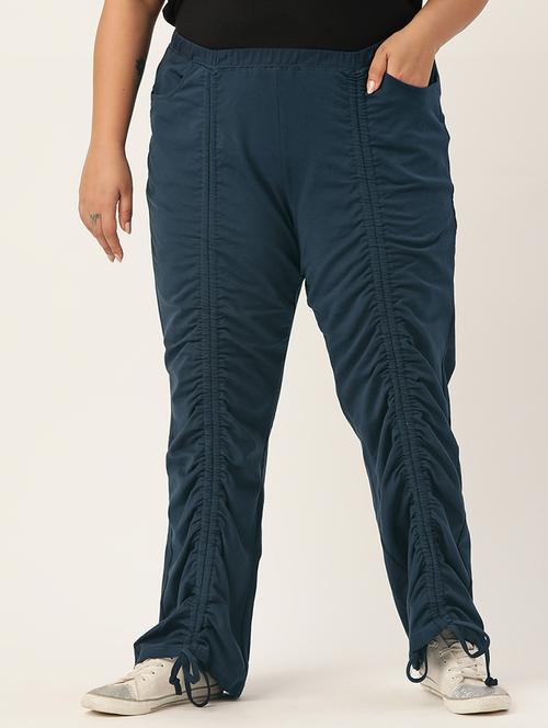 blue solid plus trouser - 19326357 - Very Small Image - 1