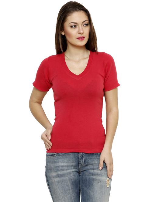 women's straight v neck top - 19326565 - Very Small Image - 1