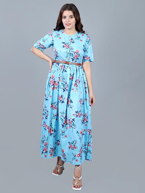 women's fit & flare floral dress - 19326693 - Very Small Image - 1